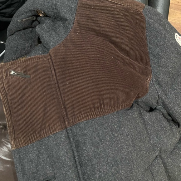 Moncler Moncler Gray wool and brown corduroy fur down. - Picture 7 of 16